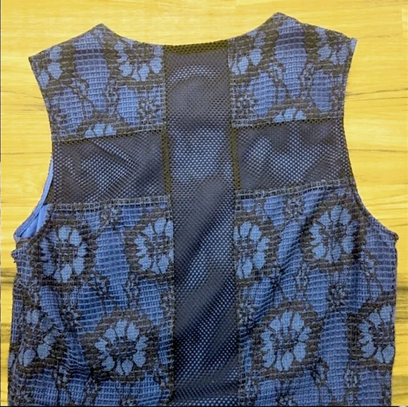 Rachel Roy Blue and Black Lace Midi Dress - Size 8 - Picture 5 of 7